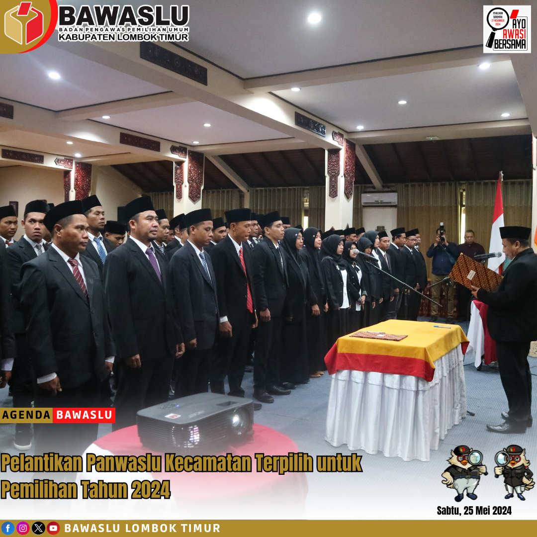Bawaslu Lombok Timur Lantik 63 Panwaslu Kecamatan
