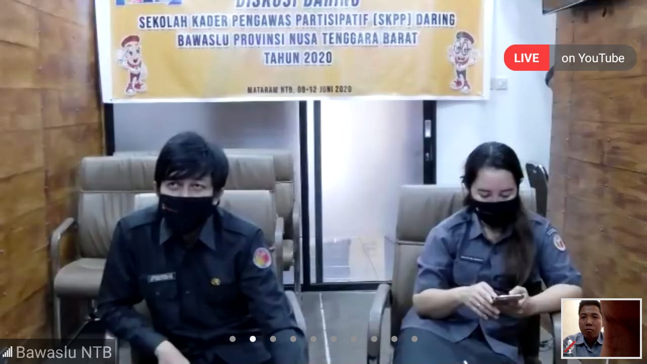 Hari Pertama Diskusi Daring Sekolah Kader Pengawasan Partisipatif (SKPP) Bawaslu Prov NTB