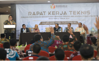RAKER KERJA TEKNIS EVALUASI PENYELESAIAN SENGKETA BAGI BAWASLU PROVINSI DAN BAWASLU KABUPATEN / KOTA PADA PEMILU TAHUN 2019