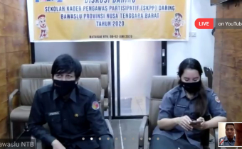 Hari Pertama Diskusi Daring Sekolah Kader Pengawasan Partisipatif (SKPP) Bawaslu Prov NTB
