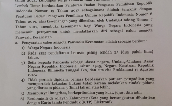SURAT PENGUMUMAN PENDAFTARAN CALON PANWASLU KECAMATAN